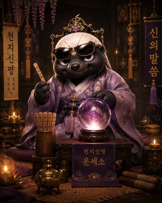 운세소 점술사 — 보랏빛 수정구와 산가지